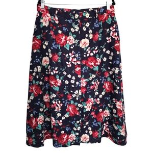 Vintage Jantzen Floral Button Front Midi Skirt